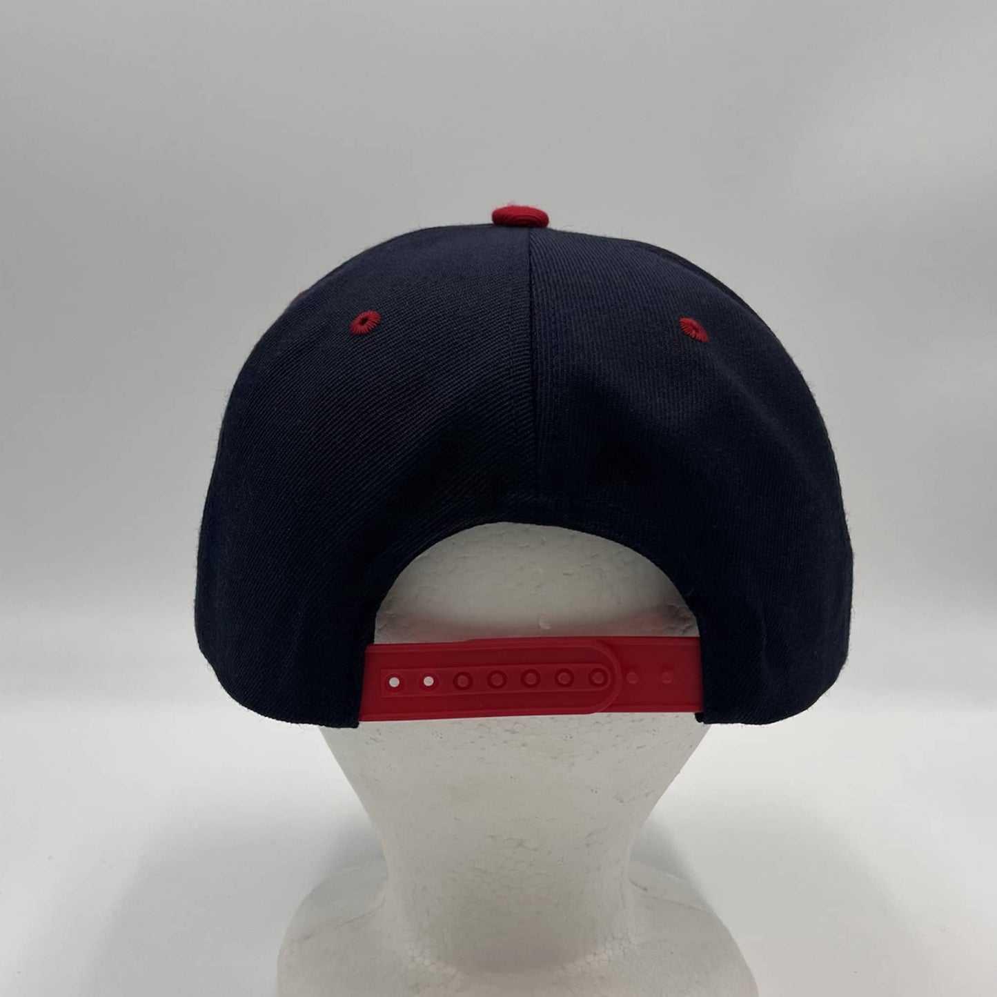 Alpha Omega Cap Plain Poly Snapback Navy Blue and Red Eyelets/Bill 12 pack PFS0558 Cap Hat