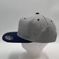Plain Poly Snapback Light Textured Gray and Navy Blue Eyelets/Bill 12 pack PFS0562 Cap Hat