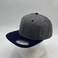 Plain Poly Snapback Dark Textured Gray and Navy Blue Eyelets/Bill 12 pack PFS0563 Cap Hat