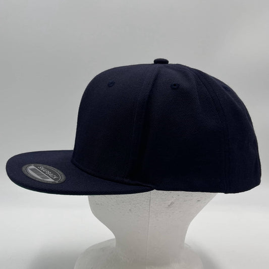 Plain Poly Snapback Navy Blue 12 pack PFS0516 Cap Hat