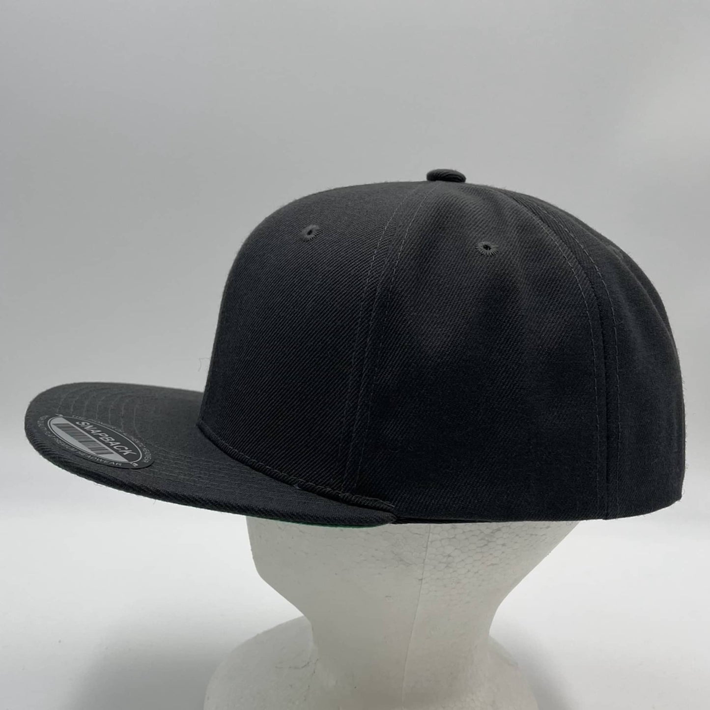 Plain Poly Snapback Dark Gray 12 pack PFS0507 Cap Hat