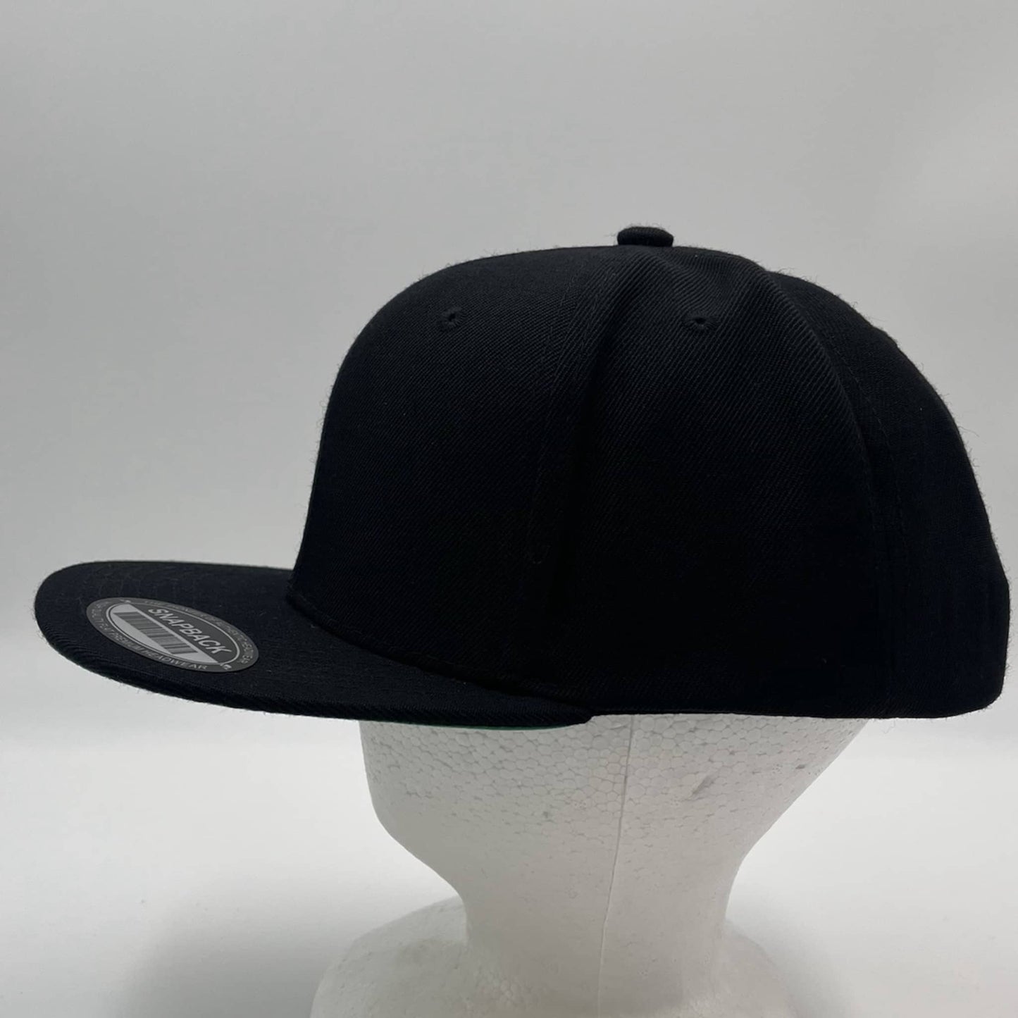 Plain Poly Snapback Black 12 pack PFS0506 Cap Hat