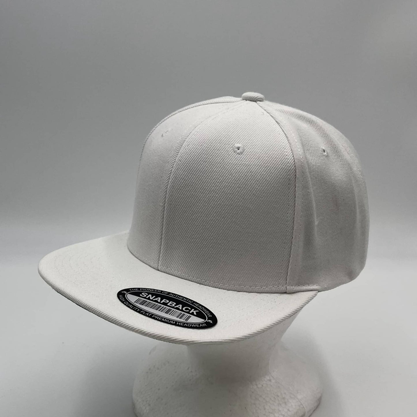 Plain Poly Snapback White 12 pack PFS0515 Cap Hat