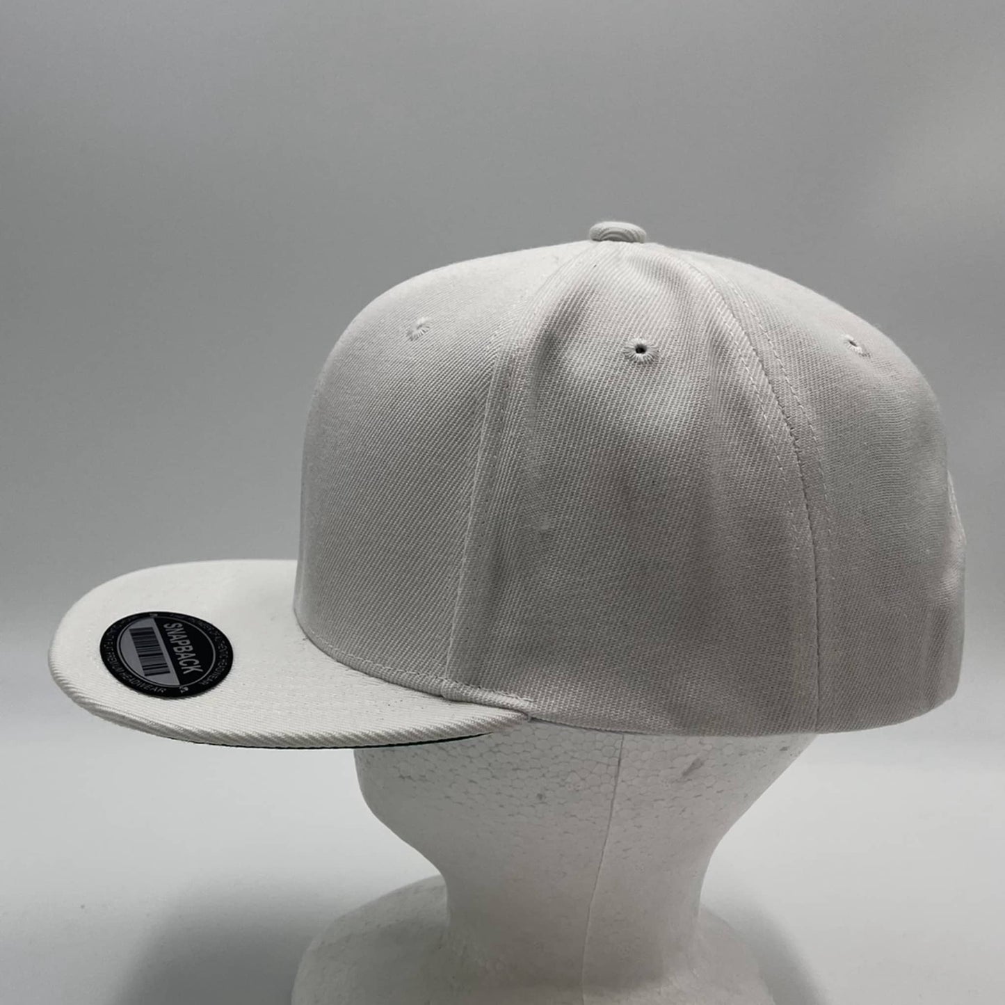Plain Poly Snapback White 12 pack PFS0515 Cap Hat