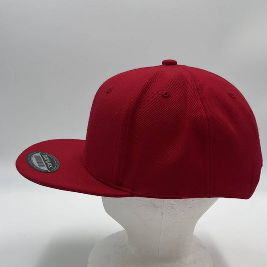 Plain Poly Snapback Red 12 pack PFS0512 Cap Hat