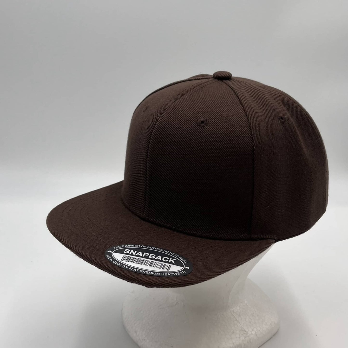 Alpha Omega Cap Plain Poly Snapback Brown 12 pack PFS0513 Cap Hat