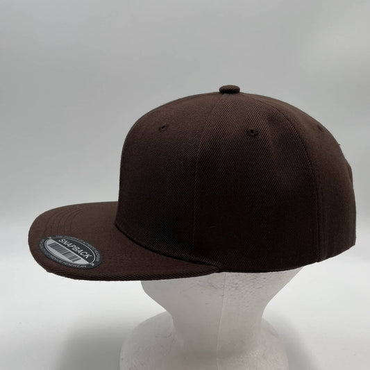Plain Poly Snapback Brown 12 pack PFS0513 Cap Hat