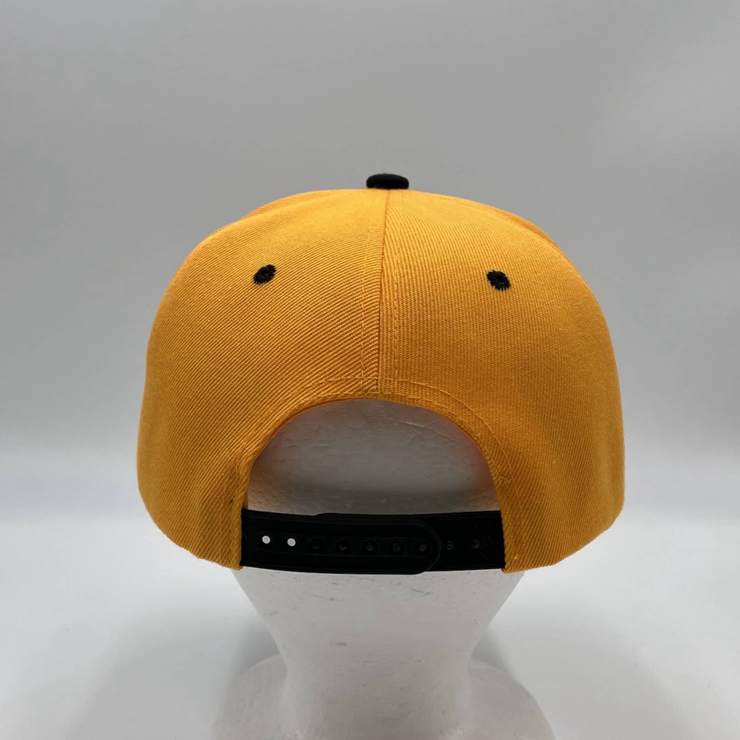 Plain Poly Snapback Yellow and Black Lid 12 pack PFS02T18 Cap Hat