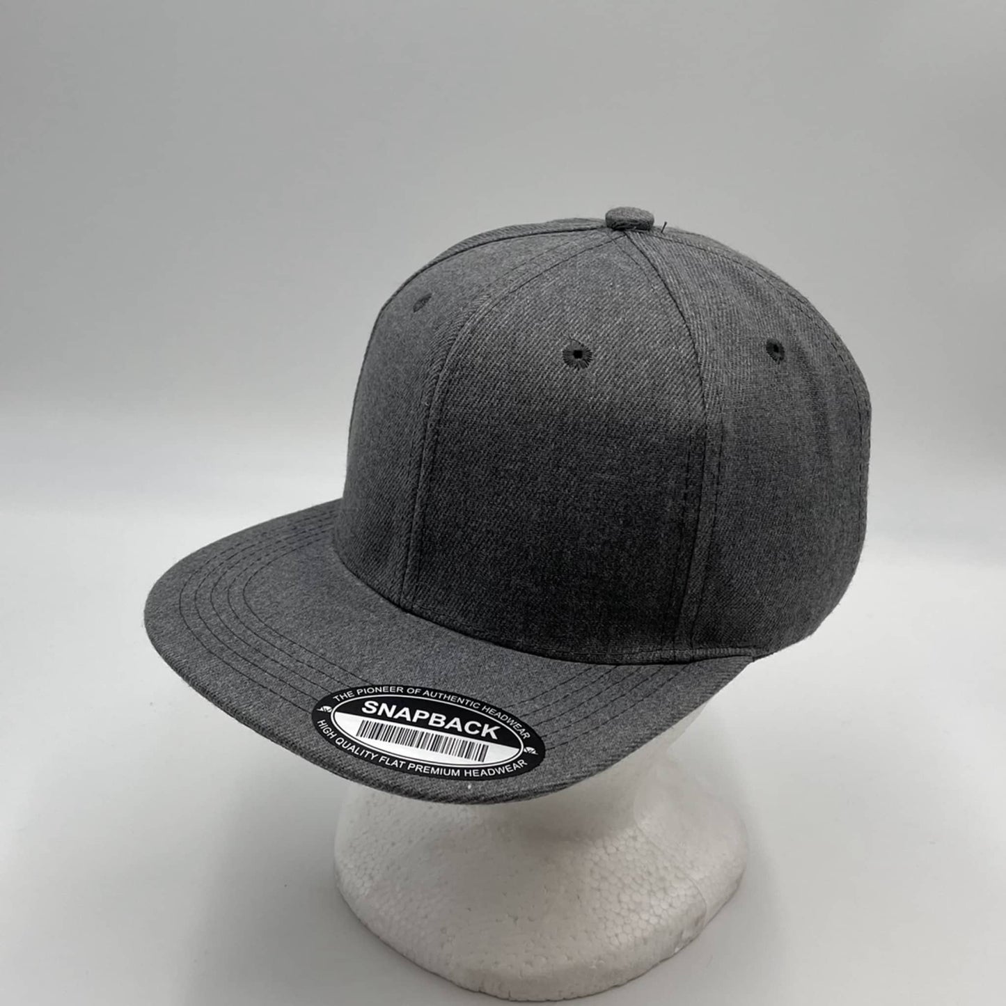 Plain Poly Snapback Textured Darkest Gray 12 pack PFS0564 Cap Hat