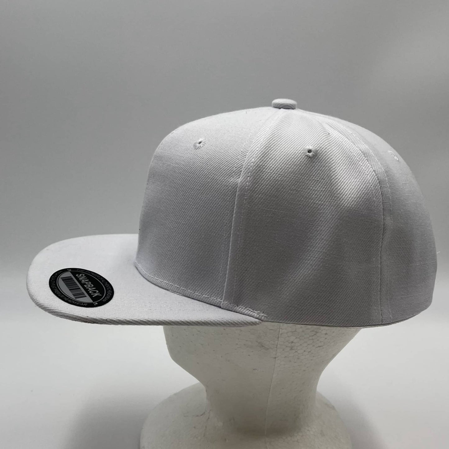 Plain Poly Snapback White 12 pack PFS0505 Cap Hat