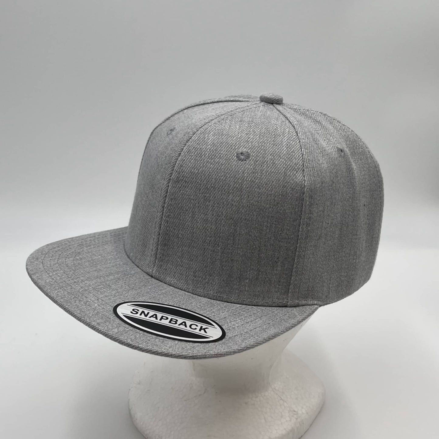 Plain Poly Snapback Texture Light Gray 12 pack PFS0514 Cap Hat