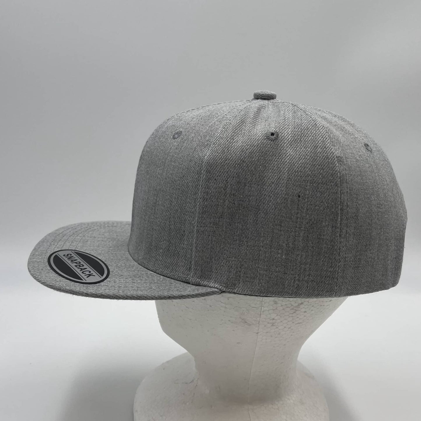Plain Poly Snapback Texture Light Gray 12 pack PFS0514 Cap Hat