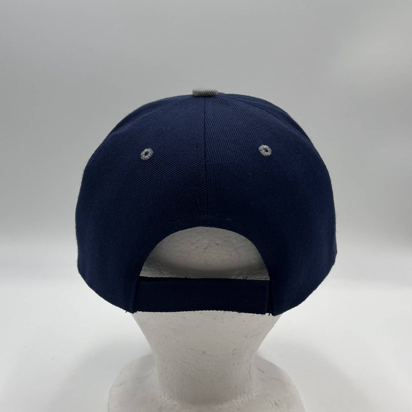 Plain Two Tone Velcro Navy Blue and Dark Gray Eyelets/Bill 12 pack PCV0216 Cap Hat