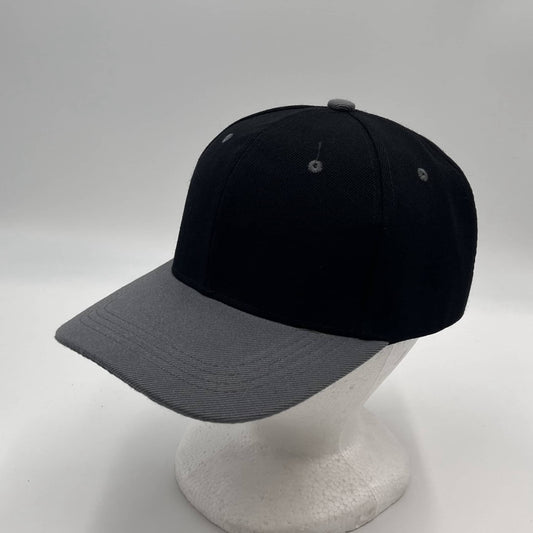 Alpha Omega Cap Plain Two Tone Velcro Black and Gray Eyelets/Bill 12 pack PCV0222 Cap Hat