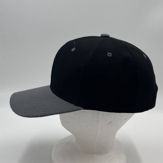 Plain Two Tone Velcro Black and Gray Eyelets/Bill 12 pack PCV0222 Cap Hat