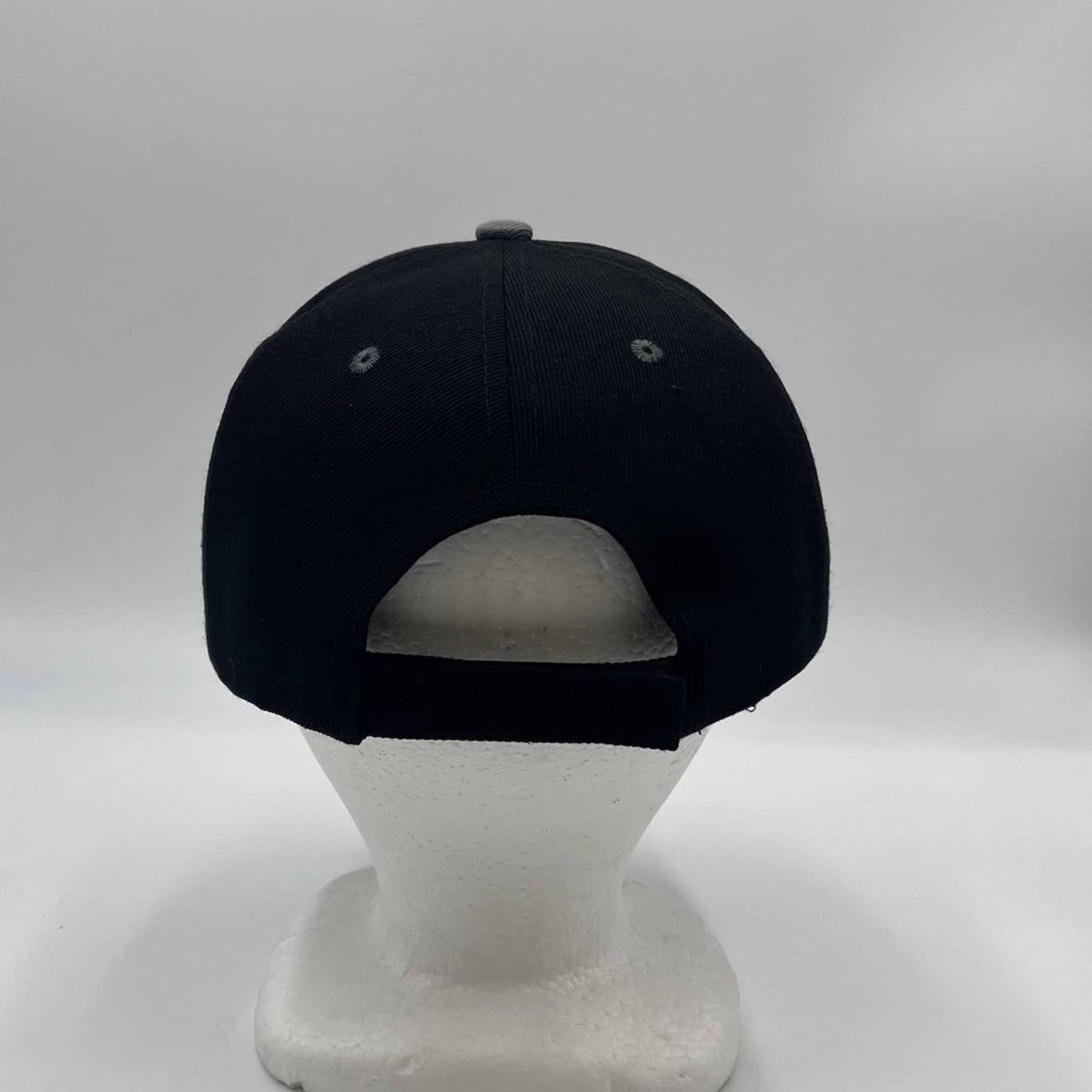 Plain Two Tone Velcro Black and Gray Eyelets/Bill 12 pack PCV0222 Cap Hat