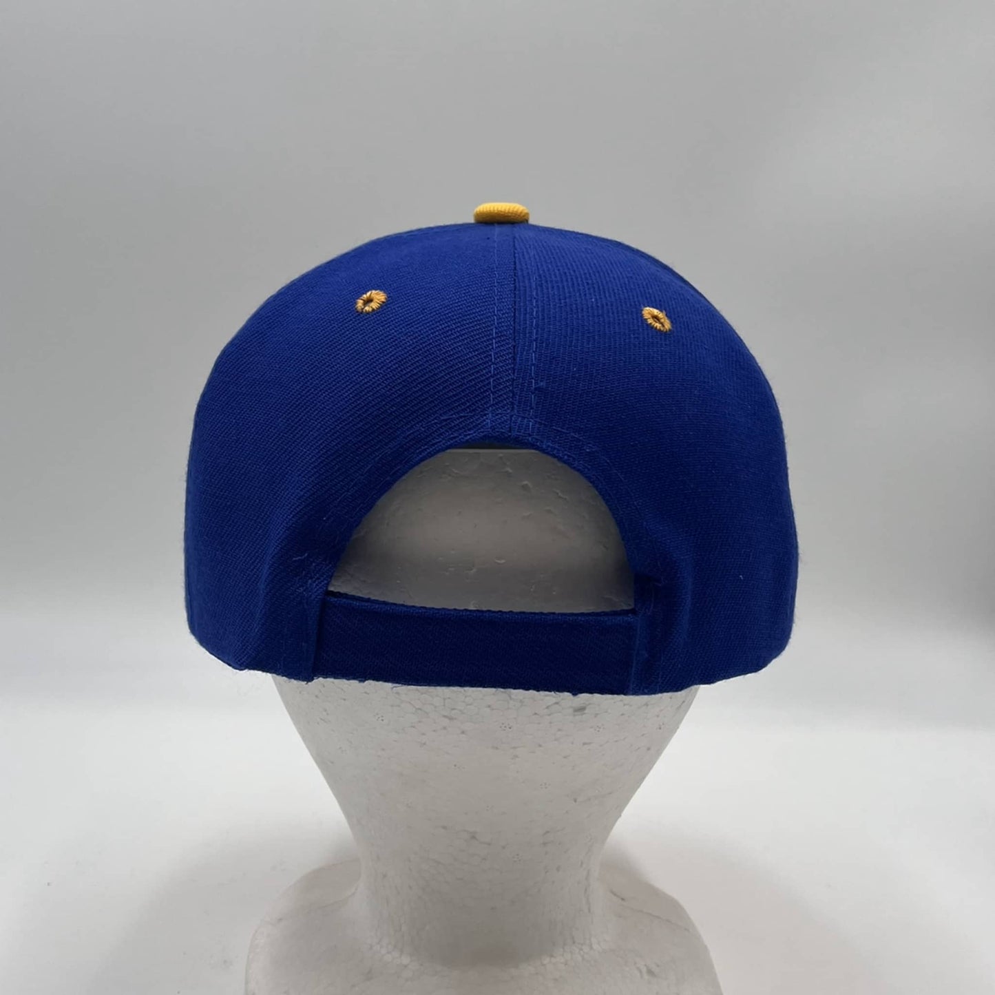 Plain Two Tone Velcro Blue and Yellow Eyelets/Bill 12 pack PCV0220 Cap Hat