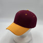 Plain Two Tone Velcro Burgandy and Yellow Eyelets/Bill 12 pack PCV0214 Cap Hat