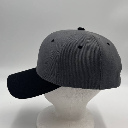 Plain Two Tone Velcro Gray and Black Eyelets/Bill 12 pack PCV0207 Cap Hat