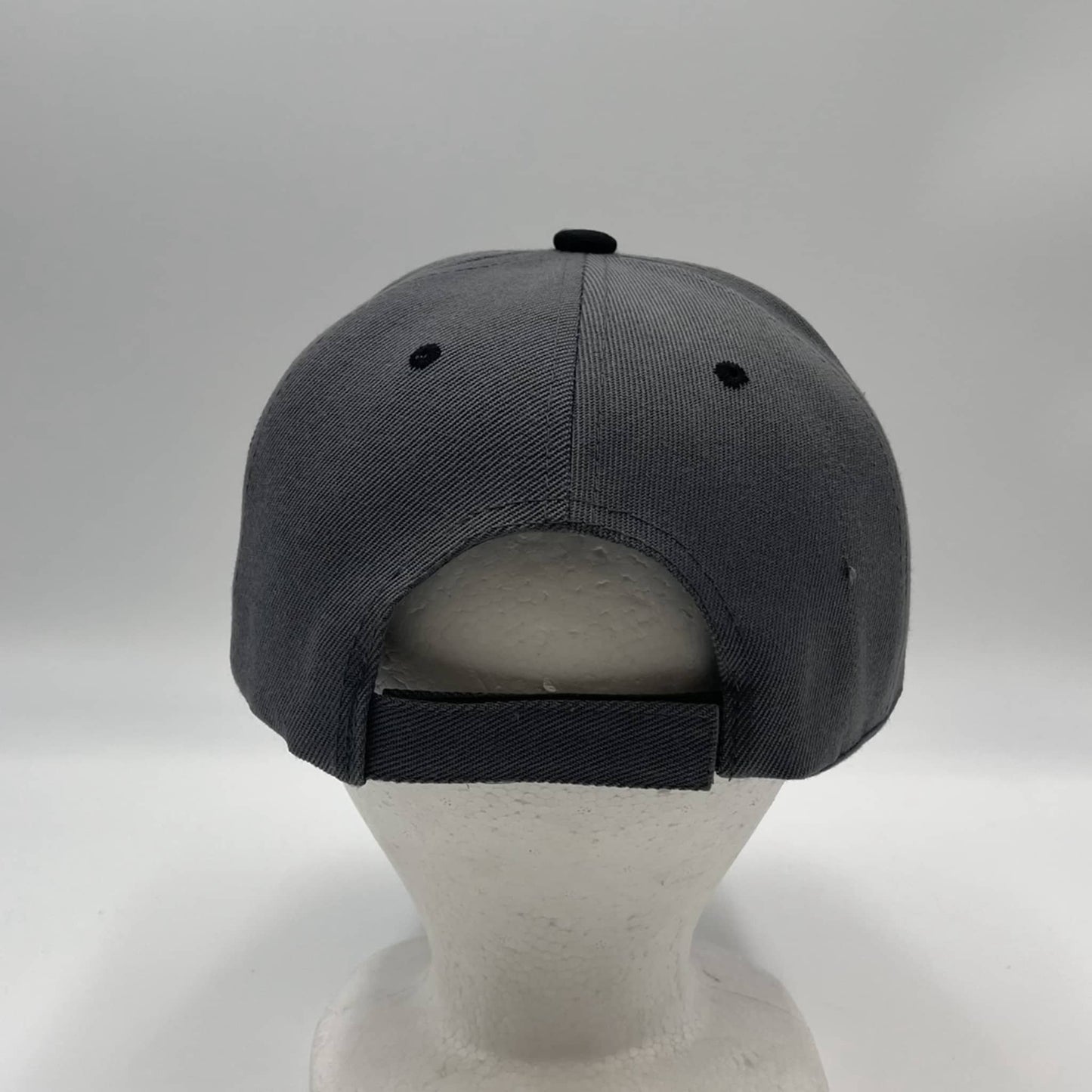 Plain Two Tone Velcro Gray and Black Eyelets/Bill 12 pack PCV0207 Cap Hat