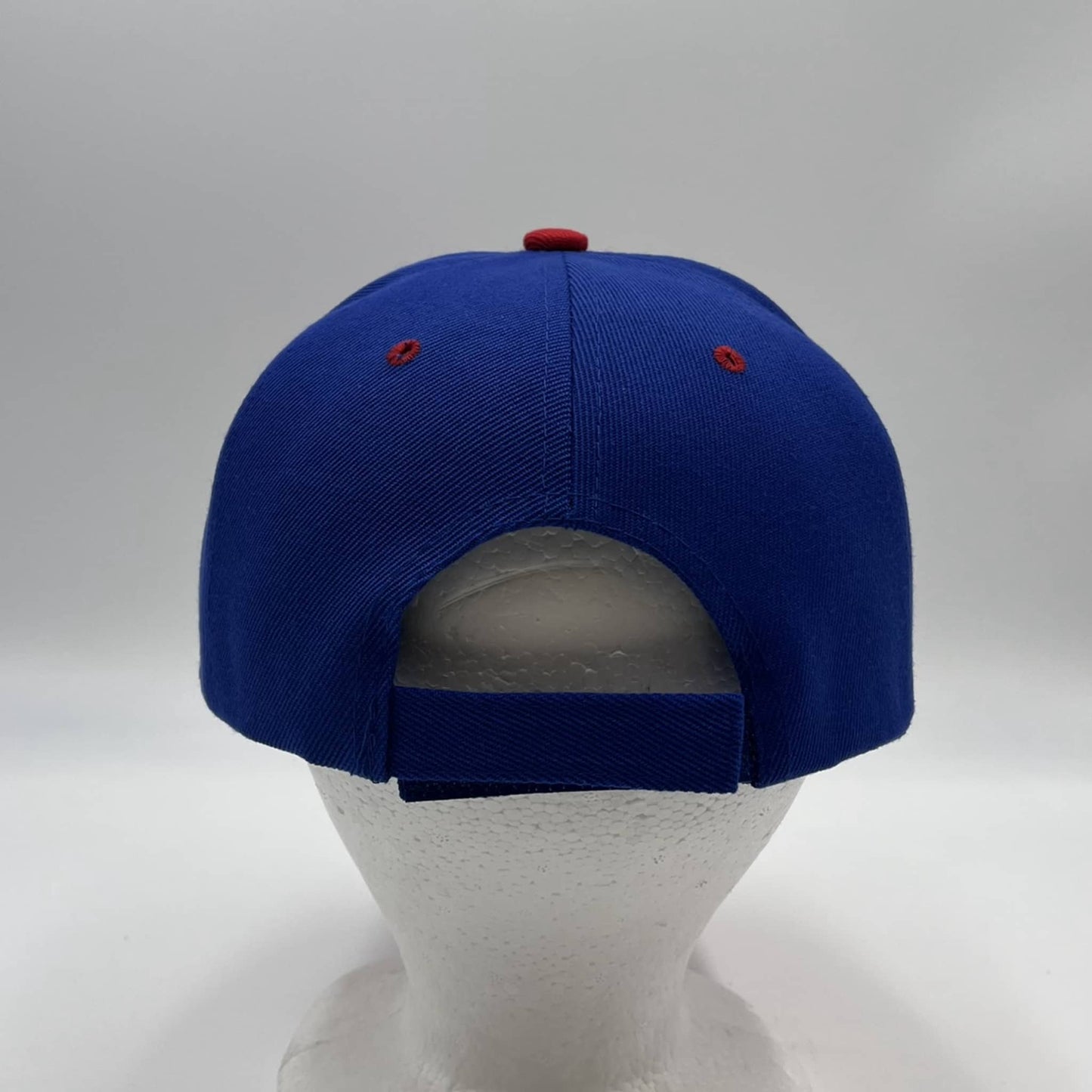 Alpha Omega Cap Plain Two Tone Velcro Blue and Red Eyelets/Bill 12 pack PCV0211 Cap Hat