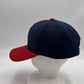 Plain Two Tone Velcro Navy Blue and Red Eyelets/Bill 12 pack PCV0230 Cap Hat