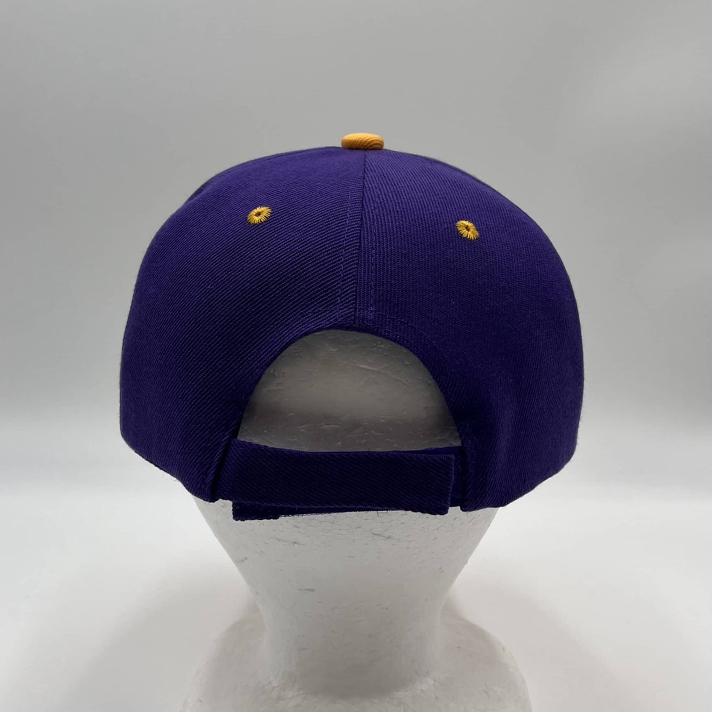 Alpha Omega Cap Plain Two Tone Velcro Purple and Yellow Eyelets/Bill  PCV0210 Cap Hat pack