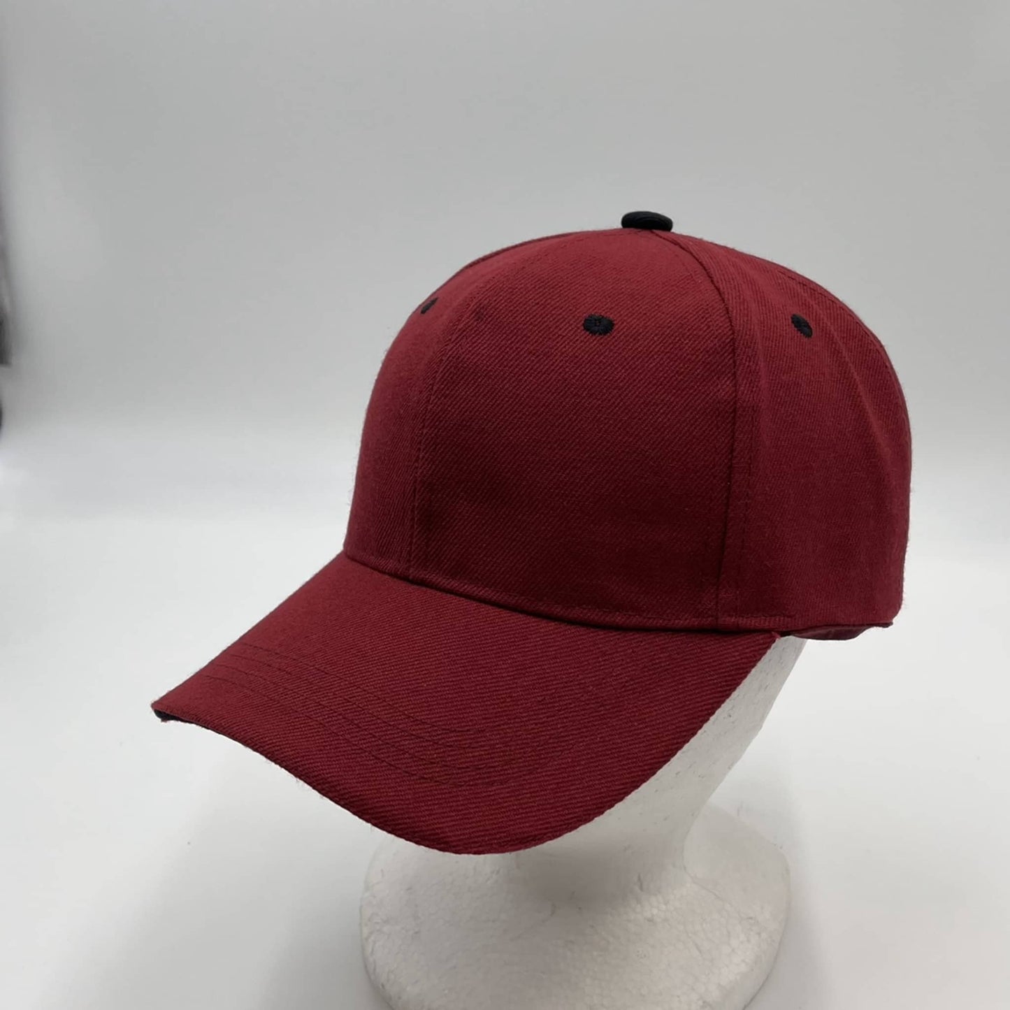 Alpha Omega Cap Plain Sandwich Velcro Maroon and Black Eyelets 12 pack PCV0319 Cap Hat