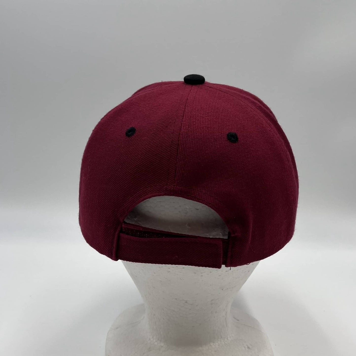 Alpha Omega Cap Plain Sandwich Velcro Maroon and Black Eyelets 12 pack PCV0319 Cap Hat