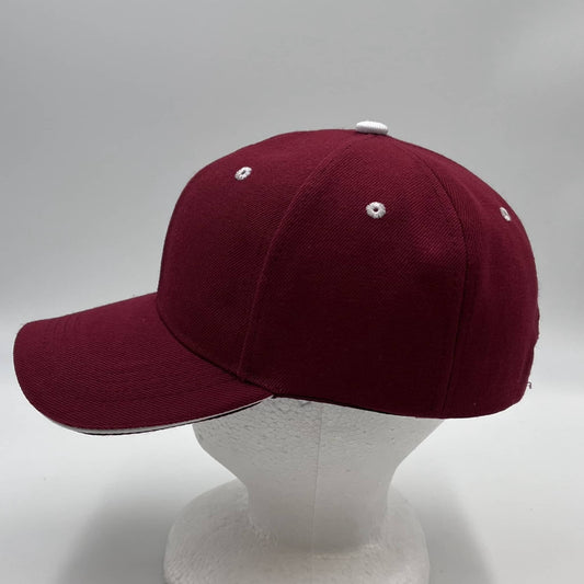 Plain Sandwich Velcro Maroon and White Eyelets 12 pack PCV0320 Cap Hat
