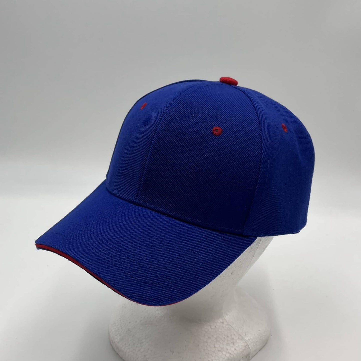 Alpha Omega Cap Plain Sandwich Velcro Blue and Red Eyelets 12 pack PCV0321 Cap Hat