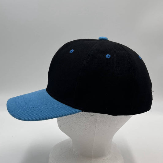 Plain Two Tone Velcro Black and Blue Eyelets/Bill 12 pack PCV0201 Cap Hat