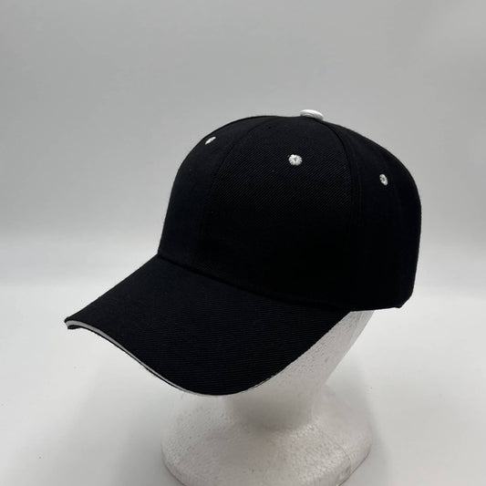 Plain Sandwich Velcro Black and White Eyelets 12 pack PCV0330 Cap Hat