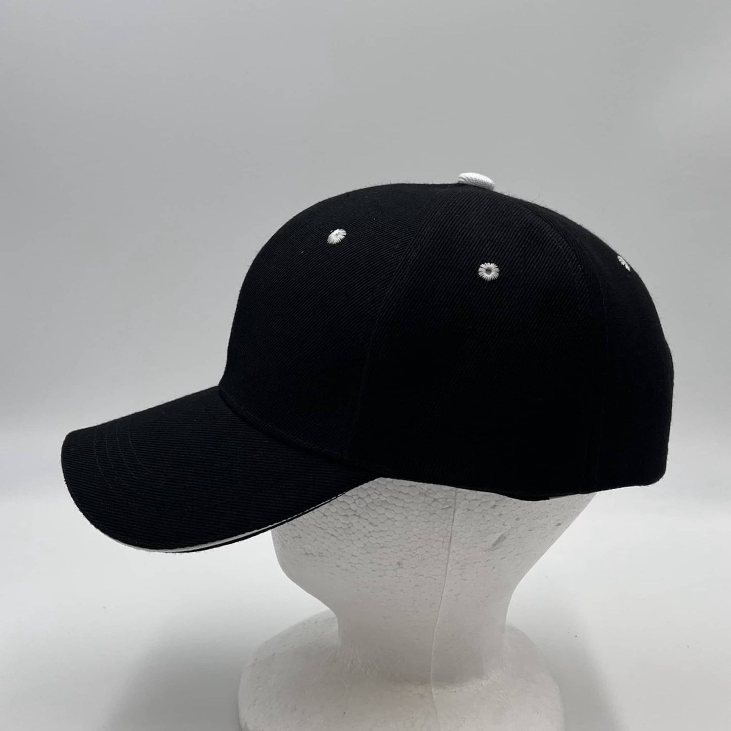 Plain Sandwich Velcro Black and White Eyelets 12 pack PCV0330 Cap Hat