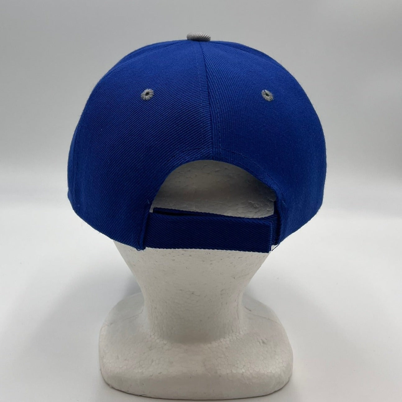 Plain Sandwich Velcro Blue and White Eyelets 12 pack PCV0322 Cap Hat