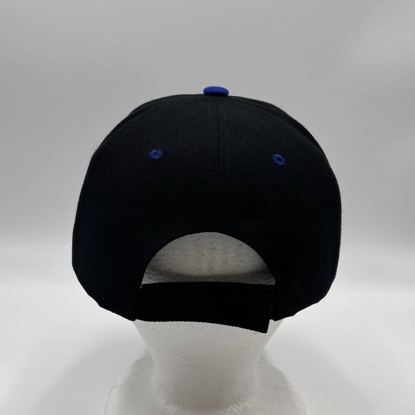 Plain Sandwich Velcro Black and Blue Eyelets 12 pack PCV0327 Cap Hat