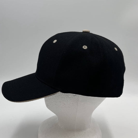 Plain Sandwich Velcro Black and Tan Eyelets 12 pack PCV0334 Cap Hat