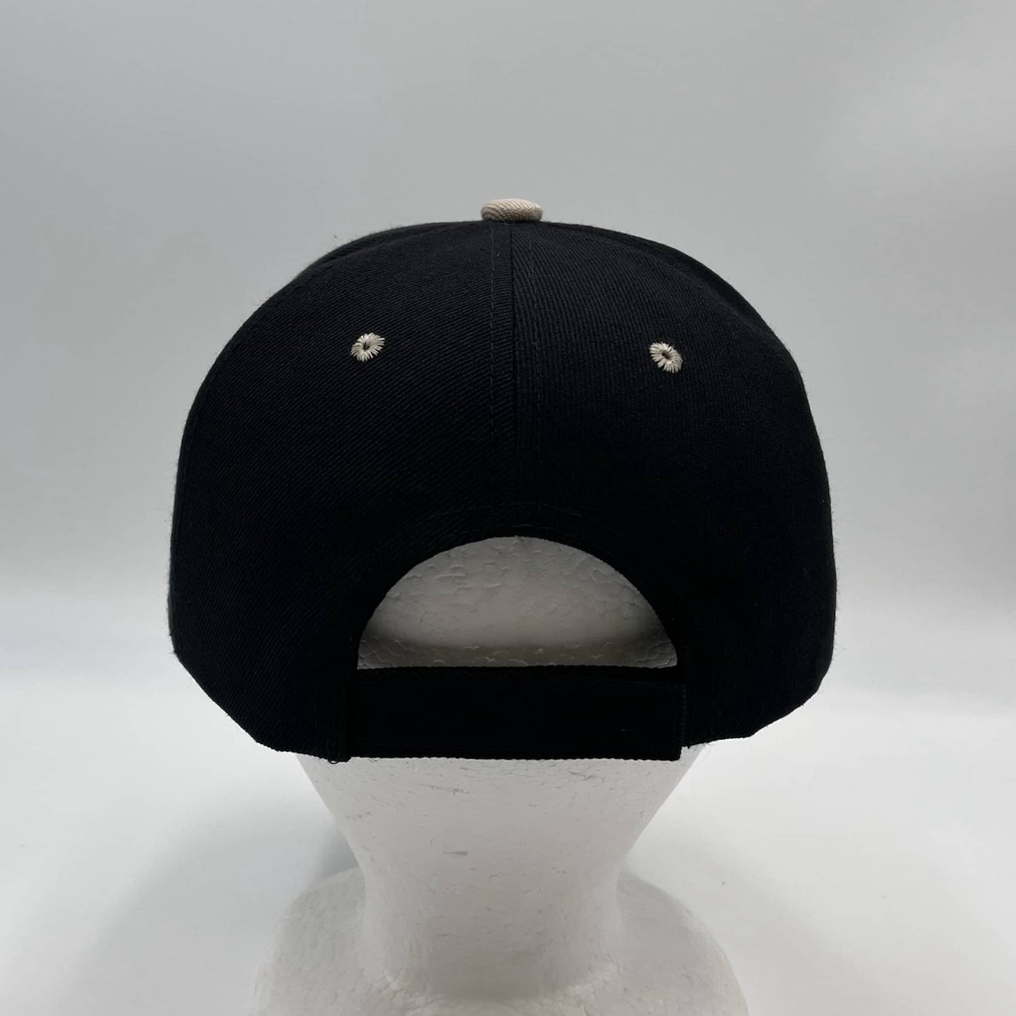 Plain Sandwich Velcro Black and Tan Eyelets 12 pack PCV0334 Cap Hat