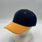 Plain Two Tone Velcro Navy Blue and Yellow Eyelets/Bill 12 pack PCV0204 Cap Hat