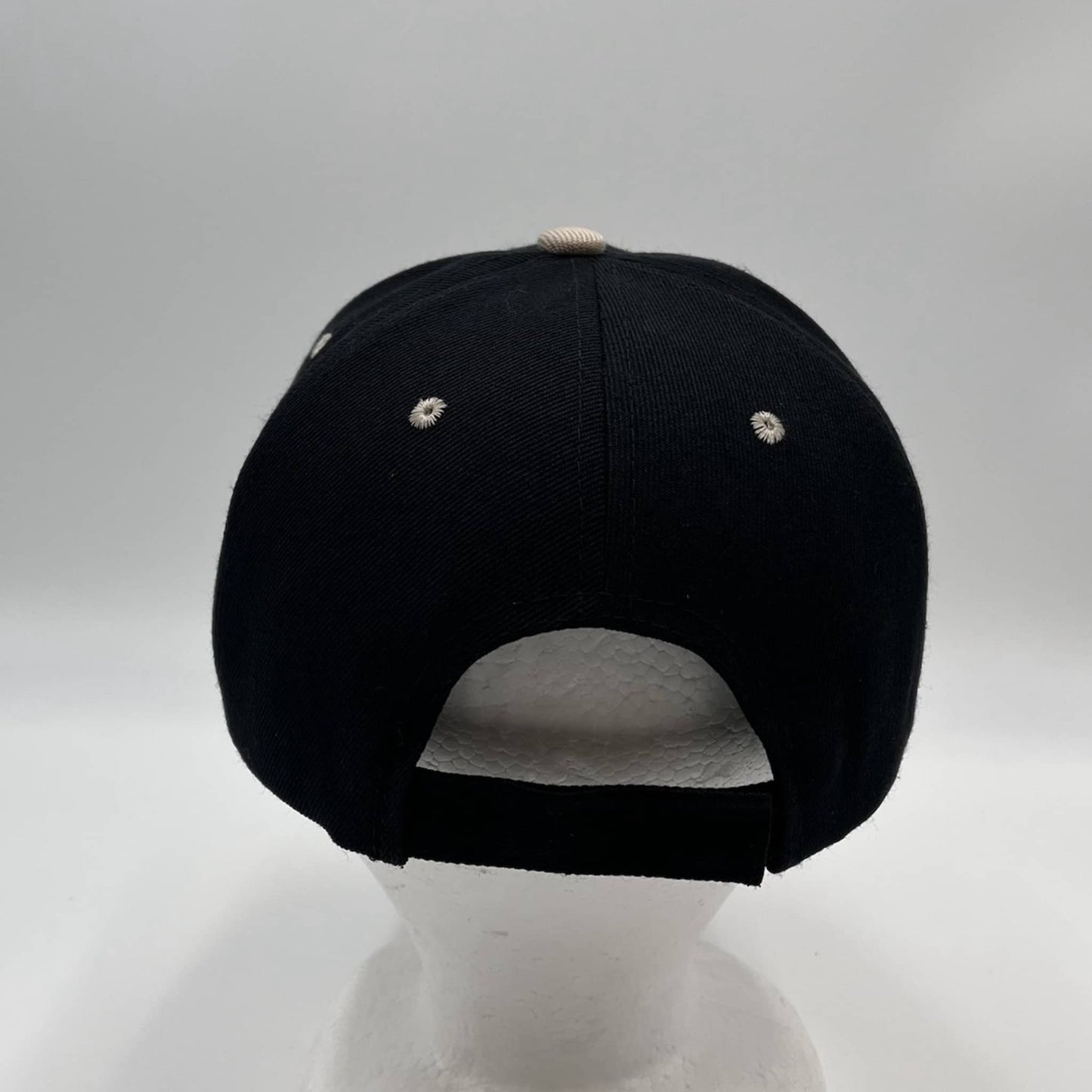 Plain Two Tone Velcro Black and Tan Eyelets/Bill 12 pack PCV0203 Cap Hat