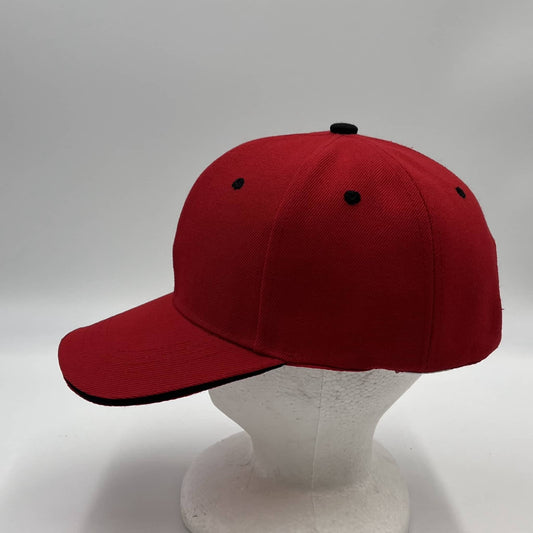 Plain Sandwich Velcro Red and Black Eyelets 12pack PCV0333 Cap Hat