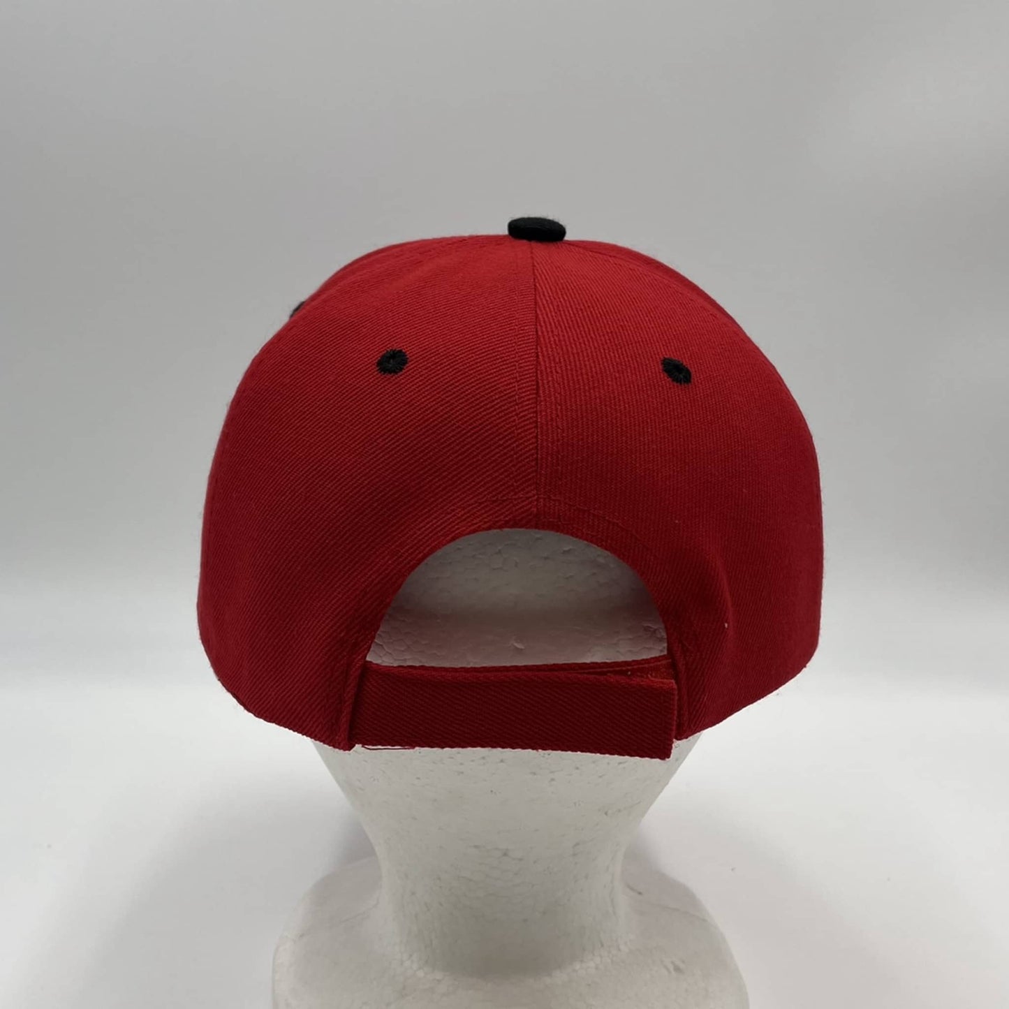Plain Sandwich Velcro Red and Black Eyelets 12pack PCV0333 Cap Hat