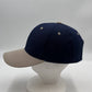 Plain Two Tone Velcro Navy Blue and Tan Eyelets/Bill 12 pack PCV0225 Cap Hat