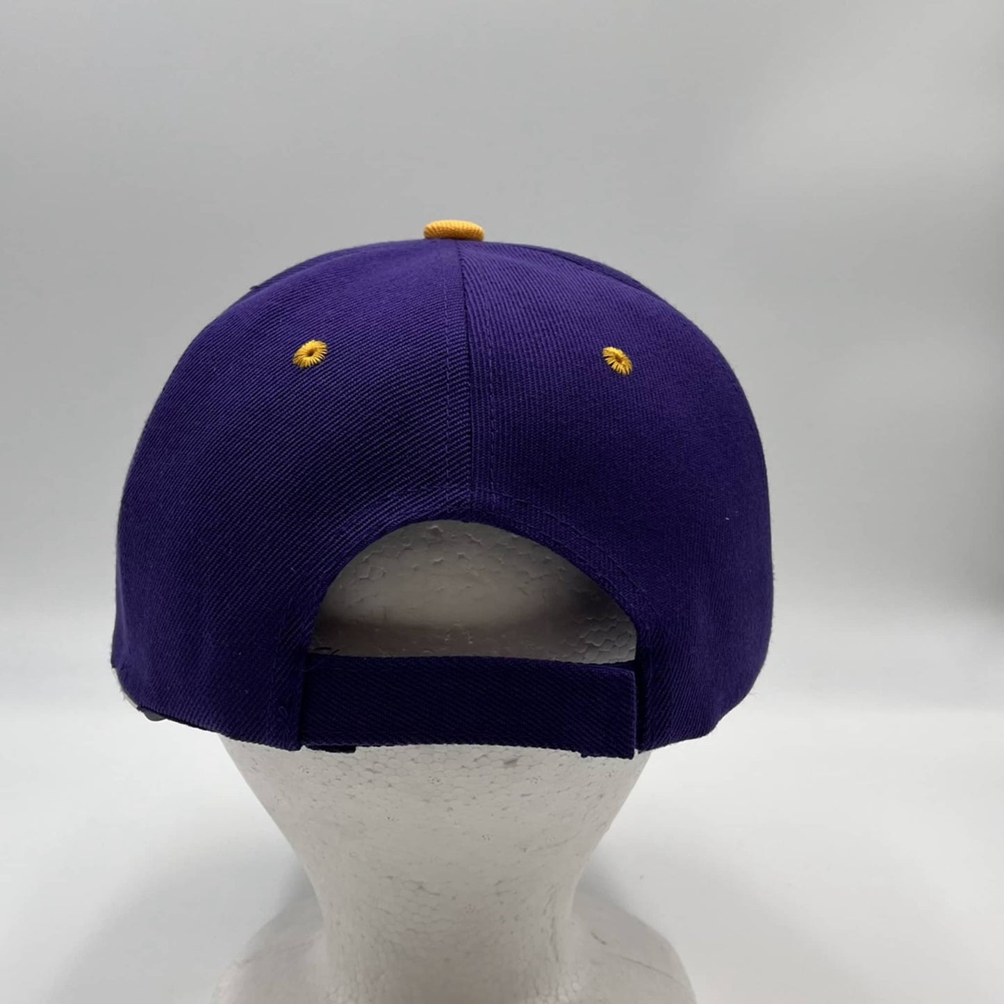 Plain Sandwich Velcro Purple and Yellow Eyelets 12 pack PCV0337 Cap Hat