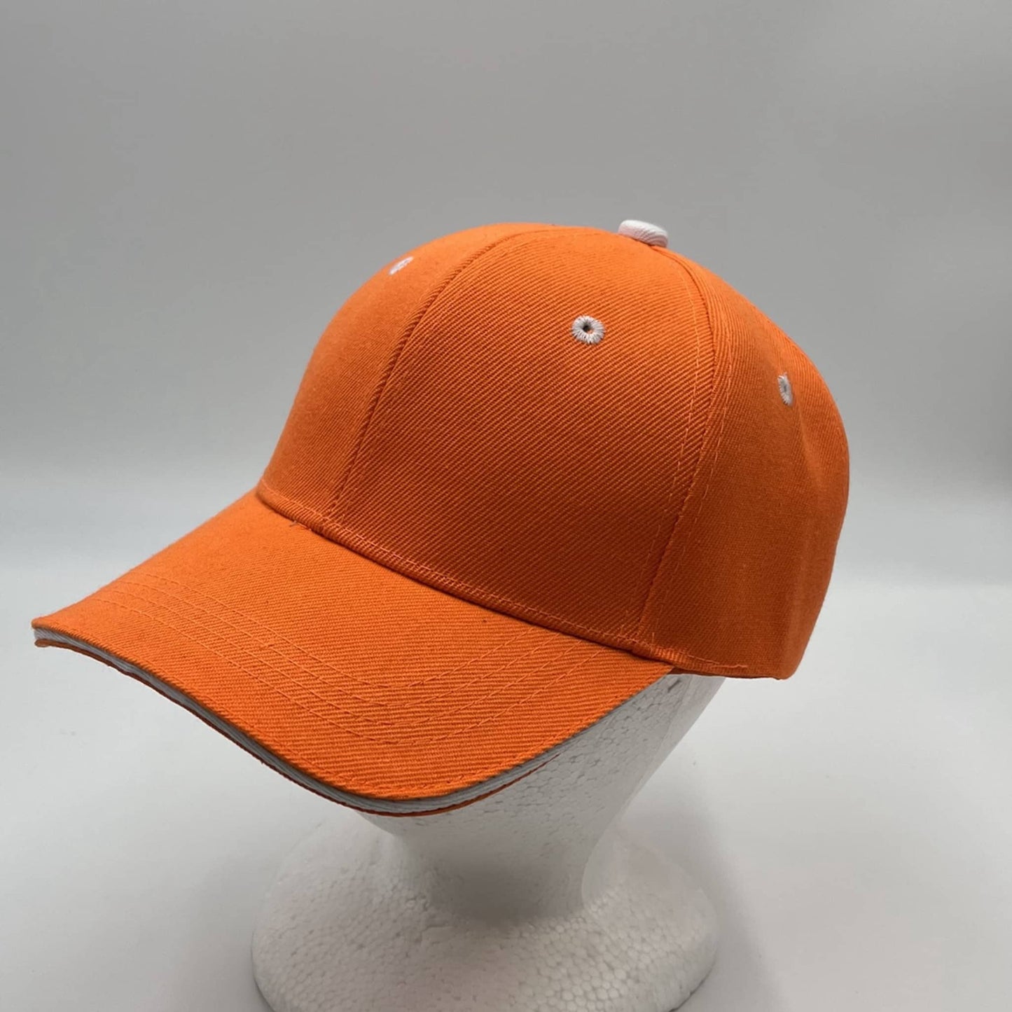 Alpha Omega Cap Plain Sandwich Velcro Orange and White Eyelets 12 pack PCV0313 Cap Hat