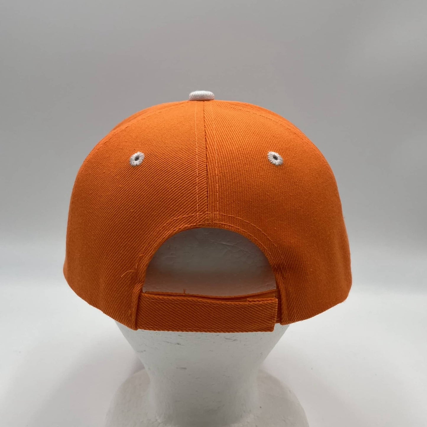 Plain Sandwich Velcro Orange and White Eyelets 12 pack PCV0313 Cap Hat