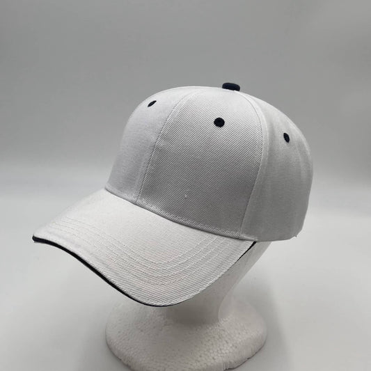 Plain Sandwich Velcro White and Black Eyelets 12 pack PCV0307 Cap Hat