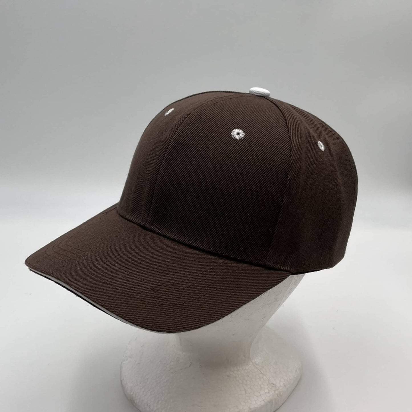 Plain Sandwich Velcro Brown and White Eyelets 12 pack PCV0301 Cap Hat