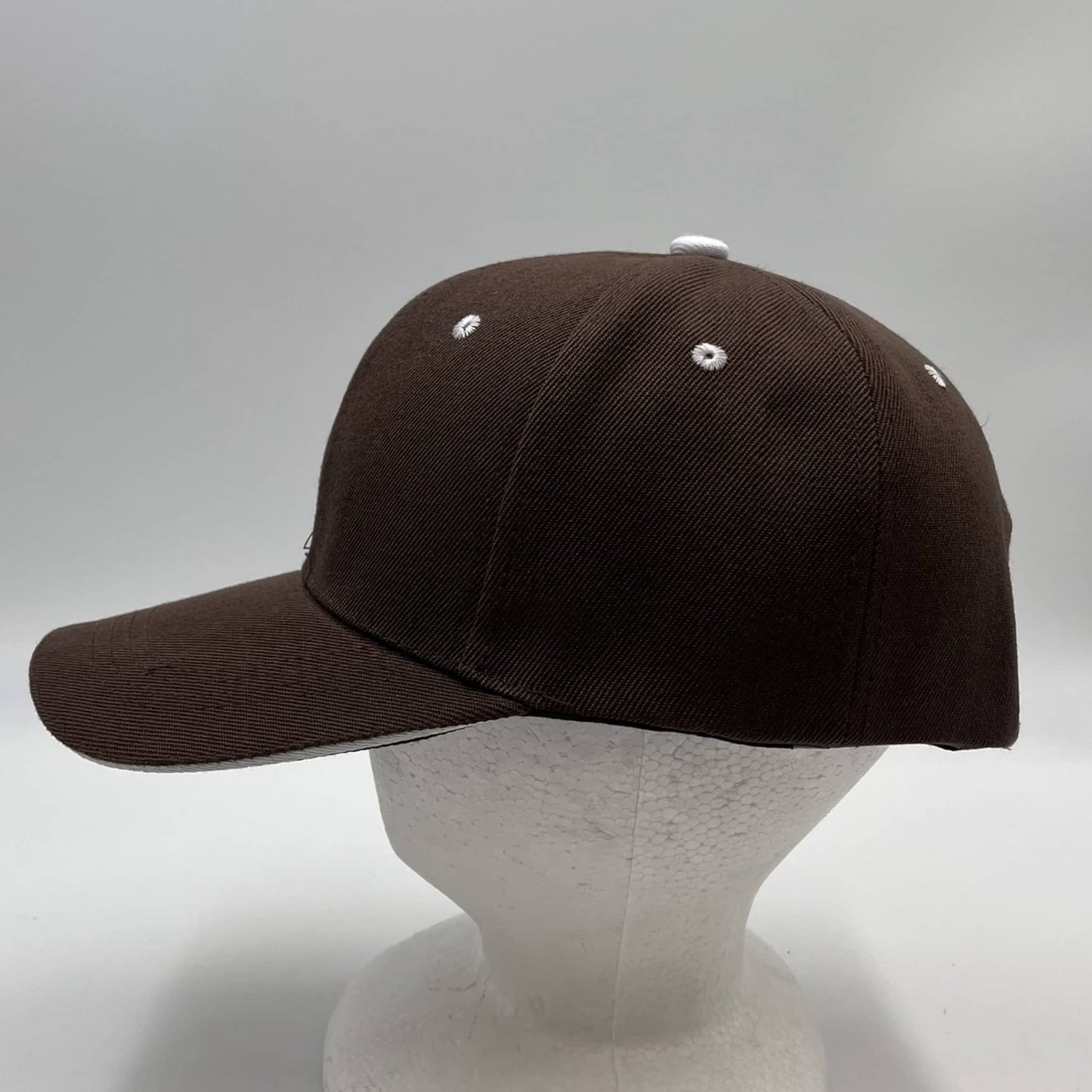 Alpha Omega Cap Plain Sandwich Velcro Brown and White Eyelets 12 pack PCV0301 Cap Hat