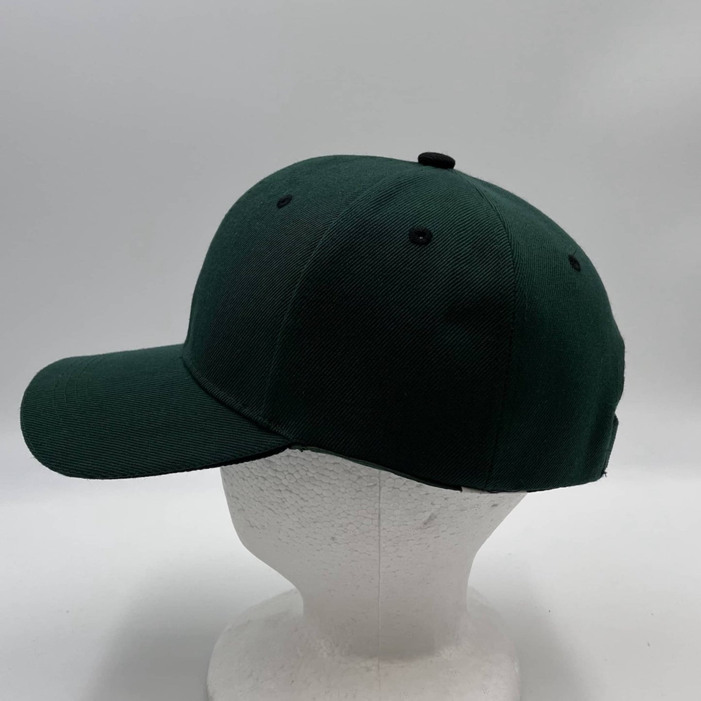 Plain Sandwich Velcro Forest Green and Black Eyelets 12 pack PCV0315 Cap Hat